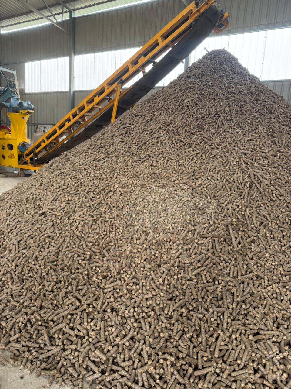 Biomass pellets ready for dispatch