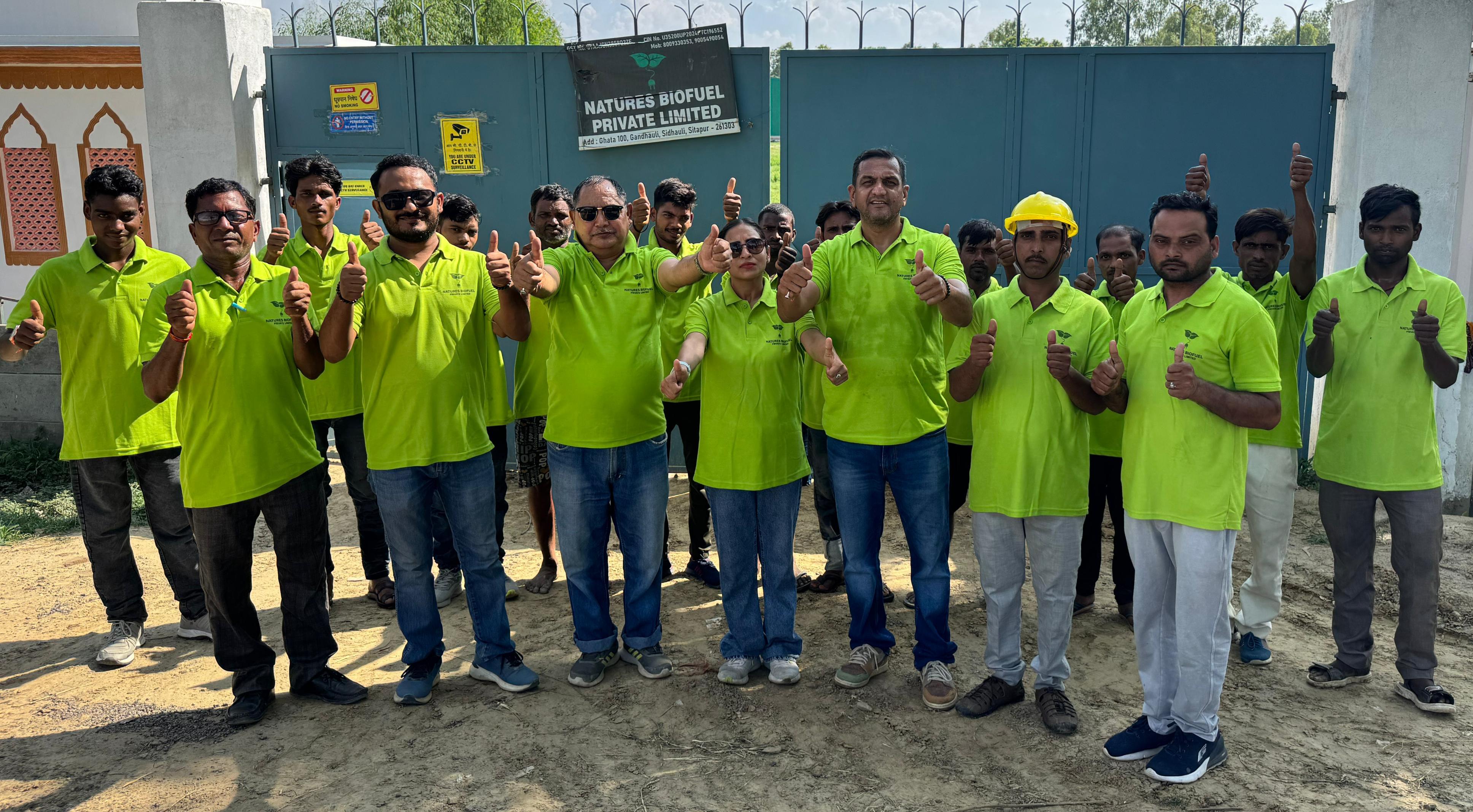 Natures Biofuel team at our factory, Sitapur